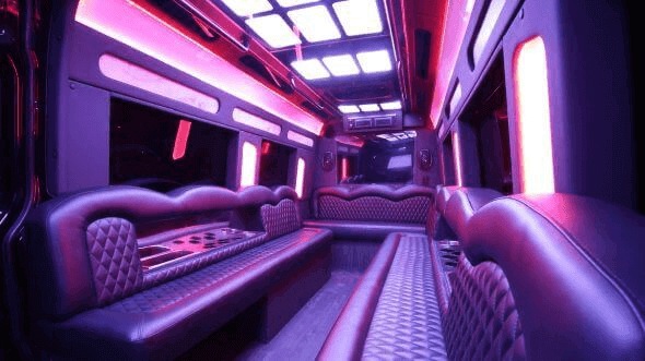 Interior of Greenwich Party Bus Company's 15 Passenger Party Bus in Greenwich