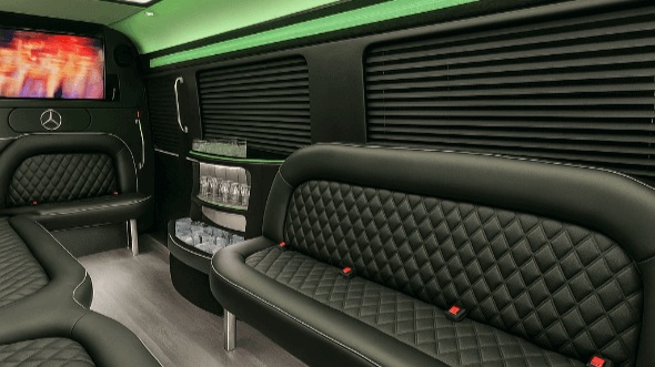 Interior of New Haven Party Bus Company's 18 Passenger Party Bus in New Haven