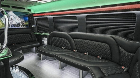 Interior of Waterbury Party Bus Company's 18 Passenger Party Bus in Waterbury