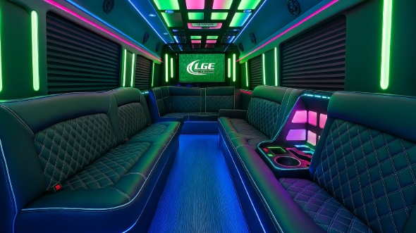 Interior of Fairfield Party Bus Company's 20 Passenger Party Bus in Fairfield