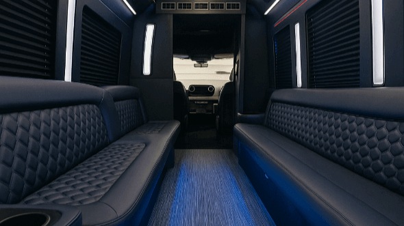 Interior of East Hartford Party Bus Company's 25 Passenger Party Bus in East Hartford
