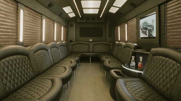 Interior of Stratford Party Bus Company's 25 Passenger Party Bus in Stratford