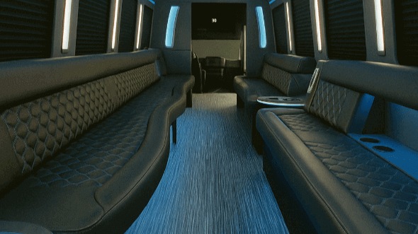 Interior of New Britain Party Bus Company's 28 Passenger Party Bus in New Britain
