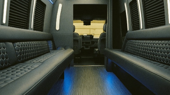 Interior of Greenwich Party Bus Company's 30 Passenger Party Bus in Greenwich