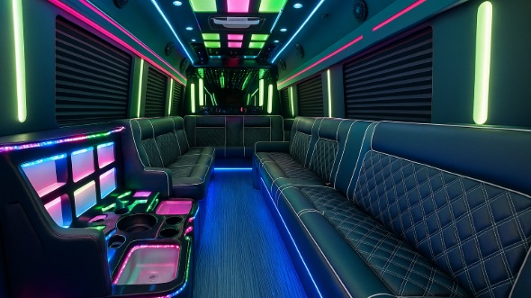 Interior of Middletown Party Bus Company's 40 Passenger Party Bus in Middletown