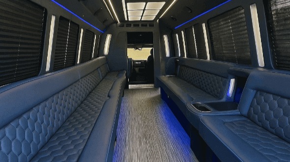 Interior of Milford Party Bus Company's 40 Passenger Party Bus in Milford