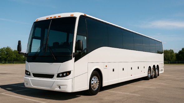 Exterior of Connecticut Party Bus Company's 47 Passenger Charter Bus in Connecticut