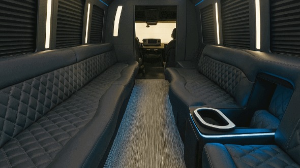 Interior of Danbury Party Bus Company's 50 Passenger Party Bus in Danbury