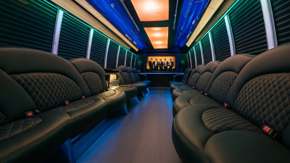 Interior of Middletown Party Bus Company's 50 Passenger Party Bus in Middletown