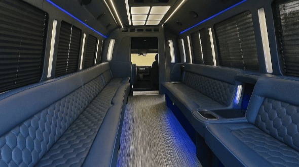 Interior of West Haven Party Bus Company's 50 Passenger Party Bus in West Haven