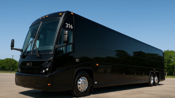 Exterior of Connecticut Party Bus Company's 54 Passenger Charter Bus in Connecticut