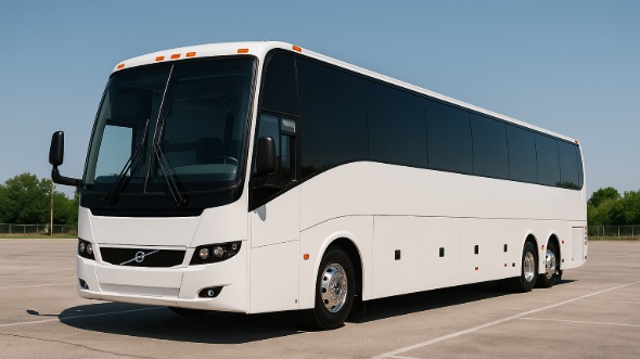 Exterior of Connecticut Party Bus Company's 55 Passenger Charter Bus in Connecticut