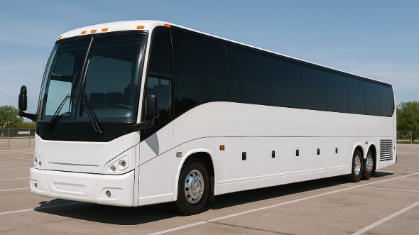 Exterior of Connecticut Party Bus Company's 56 Passenger Charter Bus in Connecticut