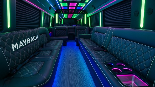 Connecticut 50 passenger party bus interior